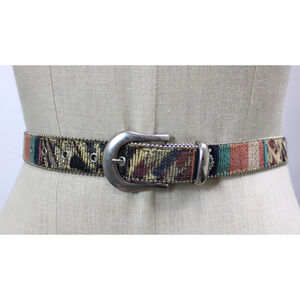 Elite Fresno California Women's Belt S Vintage 80s 90s Woven Tapestry